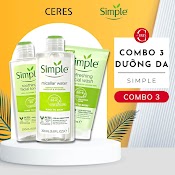 Combo 3 Simple ( Sữa Rửa Mặt + Nước Tẩy Trang + Toner Nước Hoa Hồng ) Dưỡng Ẩm 200Ml & 150Ml/Chai