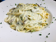 Creamy chicken and mushroom linguine.