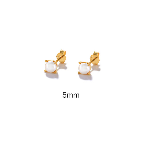 Title 5, S925 Sterling Silver Classic Four-Claw Pearl St...