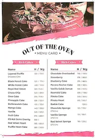 Out Of The Oven menu 1