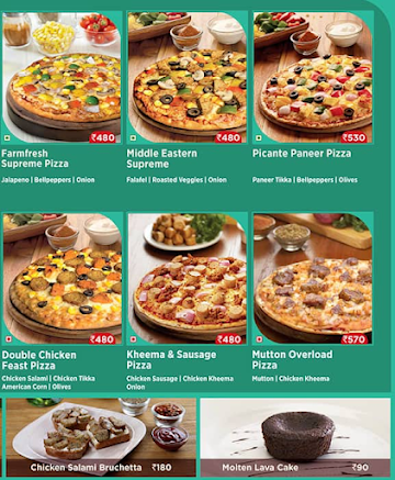 Ovenstory Pizza menu 