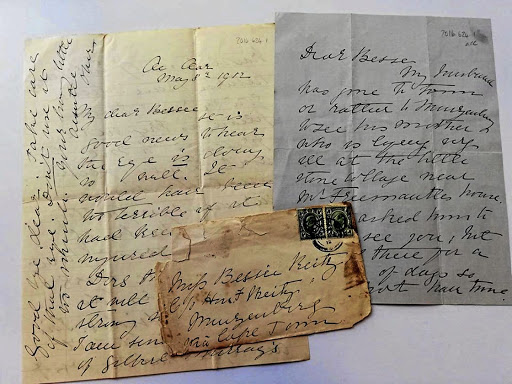 A handwritten letter by Bessie Head can be seen in the Amazwi South African Museum of Literature,