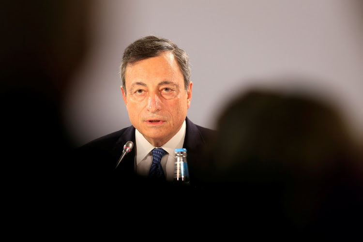 European Central Bank President Mario Draghi speaks during a news conference following the Governing Council meeting in Tallinn, Estonia. File photo.