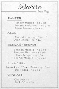 Ruchira Pure Veg menu 1