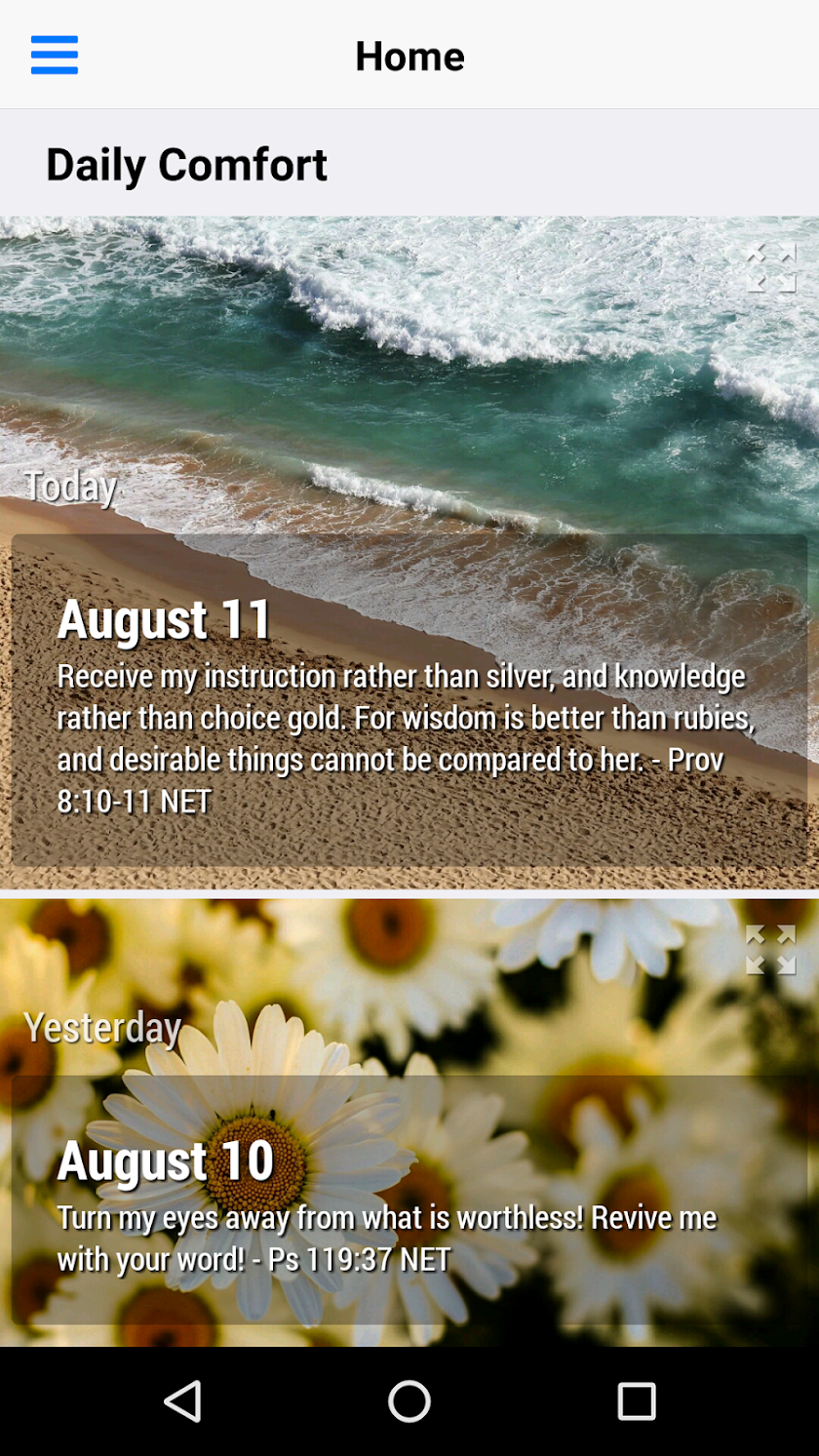 Gods Comfort Bible Devotional Screen 1