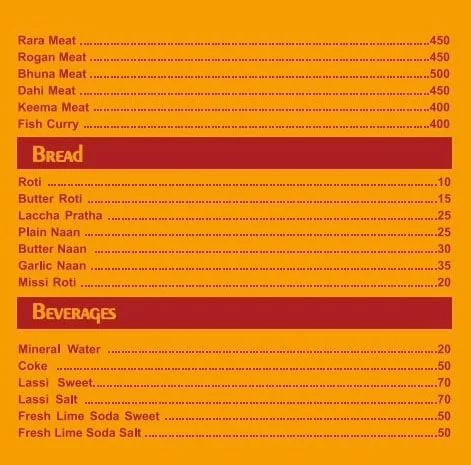 Biryani Box menu 