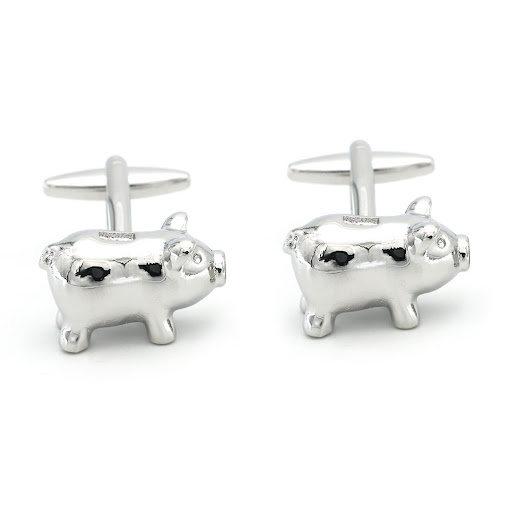 Title 4, Mens French Sleeve Stud Funny Personality Pigg...