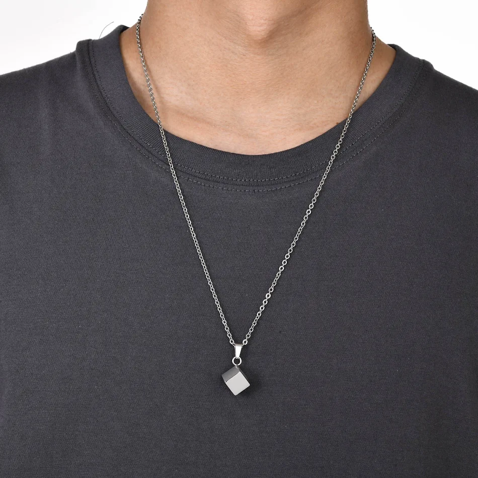 RVS vierkante urn hanger ketting. Bewaar herinneringen stijlvol en duurzaam. As sieraden.