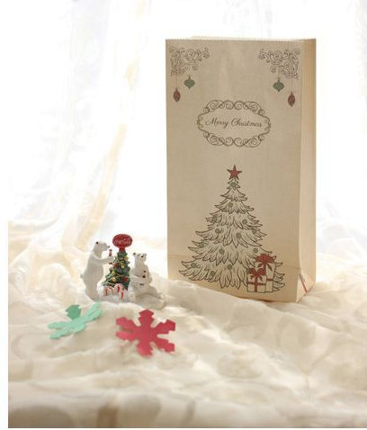 Amazon Hot Retro Atmosphere Cute Candy Baking Christmas Gift Bag Kraft Paper Bag. Perfect for festive treats and adorabl