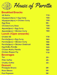 House Of Parotta menu 1