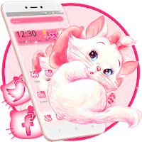 Pink Cute Kitty Cat Cartoon Theme