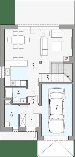 Milan 1 - bliźniak - Rzut parteru