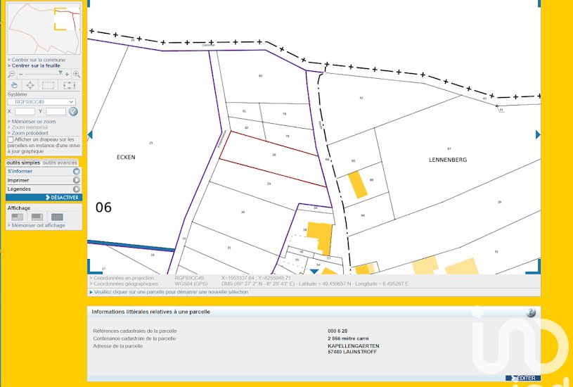  Vente Terrain à bâtir - 2 866m² à Launstroff (57480) 