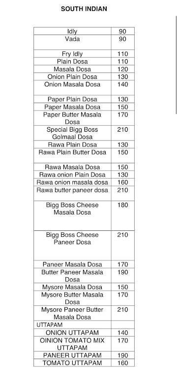 Bigg Boss Khana Khazana menu 