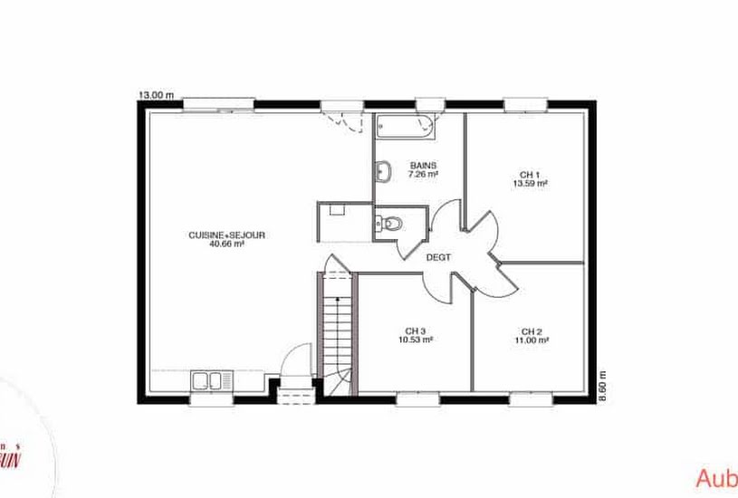  Vente Terrain + Maison - Terrain : 1 559m² - Maison : 89m² à Neufchâtel-sur-Aisne (02190) 