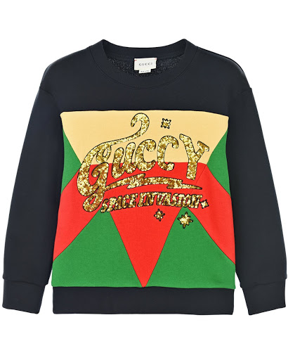 Свитшот с логотипом из пайеток детский GUCCI 571614 XJBHD 4823 купить