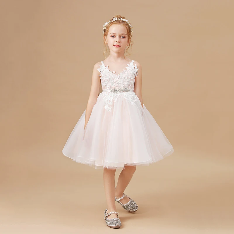 Avondjurk Prinses Tulle Tutu Rok Bloem Meisje. Prachtige jurk ideaal voor bruiloften, feesten en speciale gelegenheden. Maak indruk!