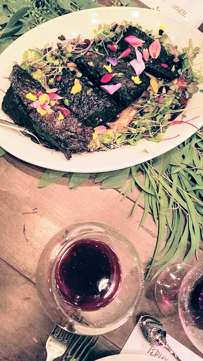 Harvest Dinner with Tepuy at Hazelfern Cellars, Family Style platter of Venezuelan Style Short Ribs - so much intense flavor!