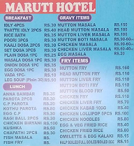 Maruthi Hotel menu 1