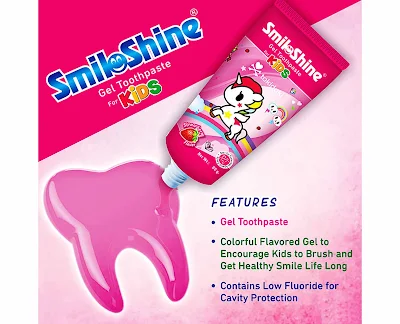 SmiloShine Unicorn Gel Toothpaste For Kids Strawberry Flavor 80gm