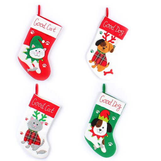 Title 2, Cute Dogs And Cats Christmas Socks. Festive and...