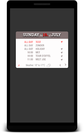 Calendar Card for Kustom KLWP