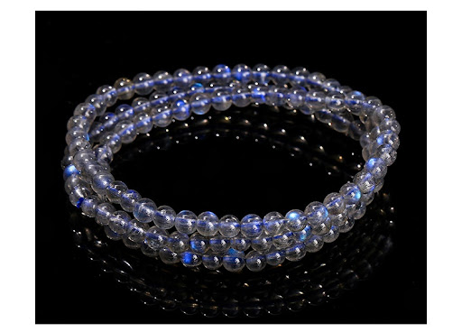 Title 8, Round Beads Accessories Bracelet 7A Natural Blu...