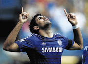 LETHAL:  Diego Costa of Chelsea celebrates after he scores their second goal against Swansea  on Saturday
      
         Photo: Paul Gilham/Getty Images