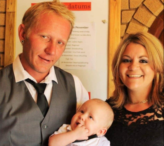 Dudley Cole, his wife Ilze and baby Rogan in happier times.