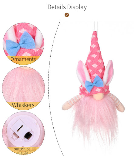 Title 1, Easter Ornament With Light and Faceless Doll Fe...