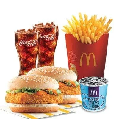 2 McSpicy Paneer + 2 Coke + Fries (L) + McFlurry Oreo (M)