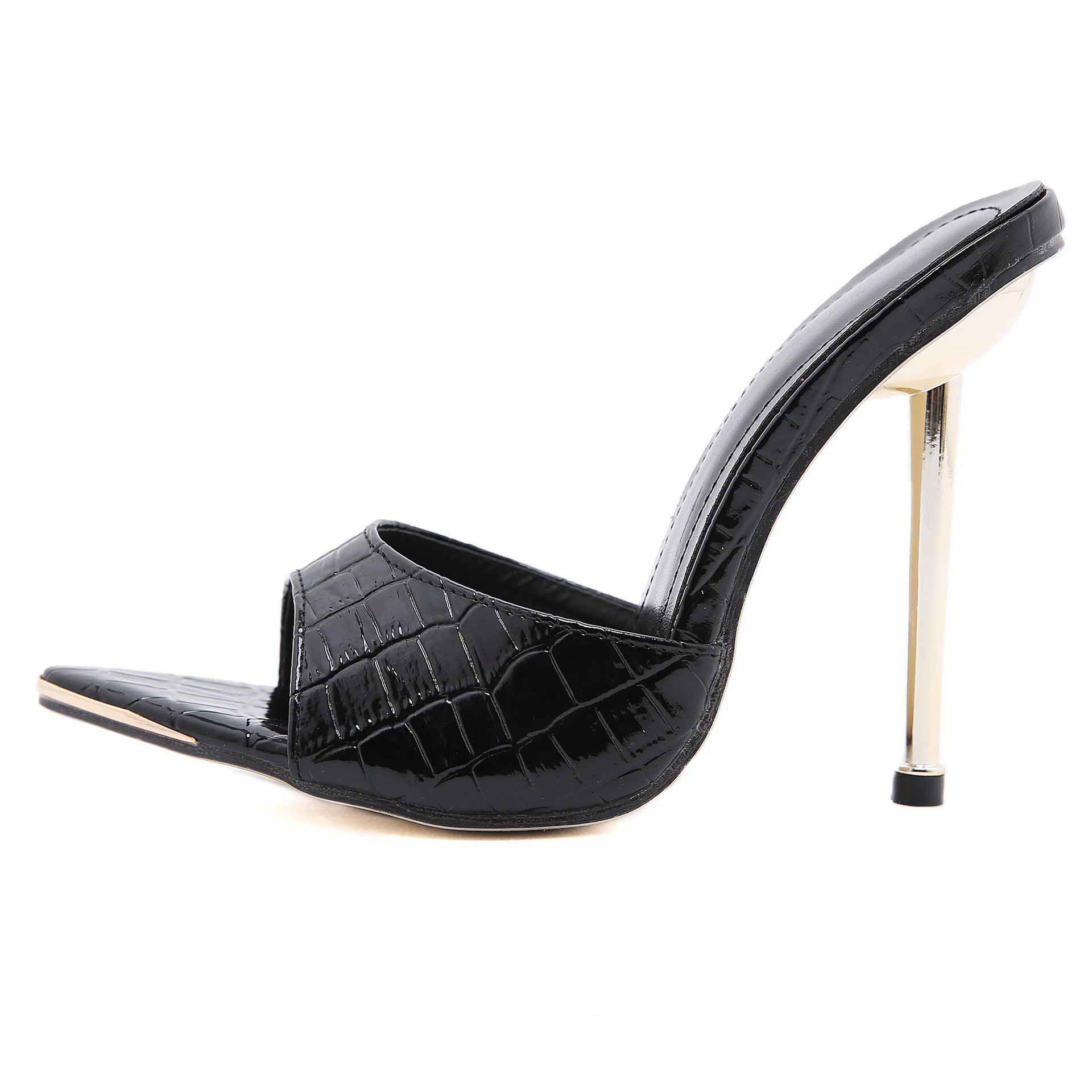 Title 4, Letnie damskie buty na wysokim obcasie z metalo...