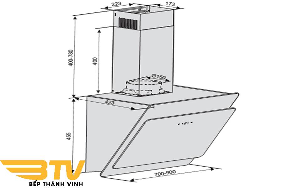 Máy Hút Mùi Lorca TA-6008C 90cm