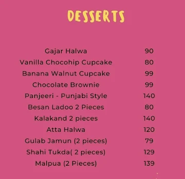 Centimeal Delights menu 