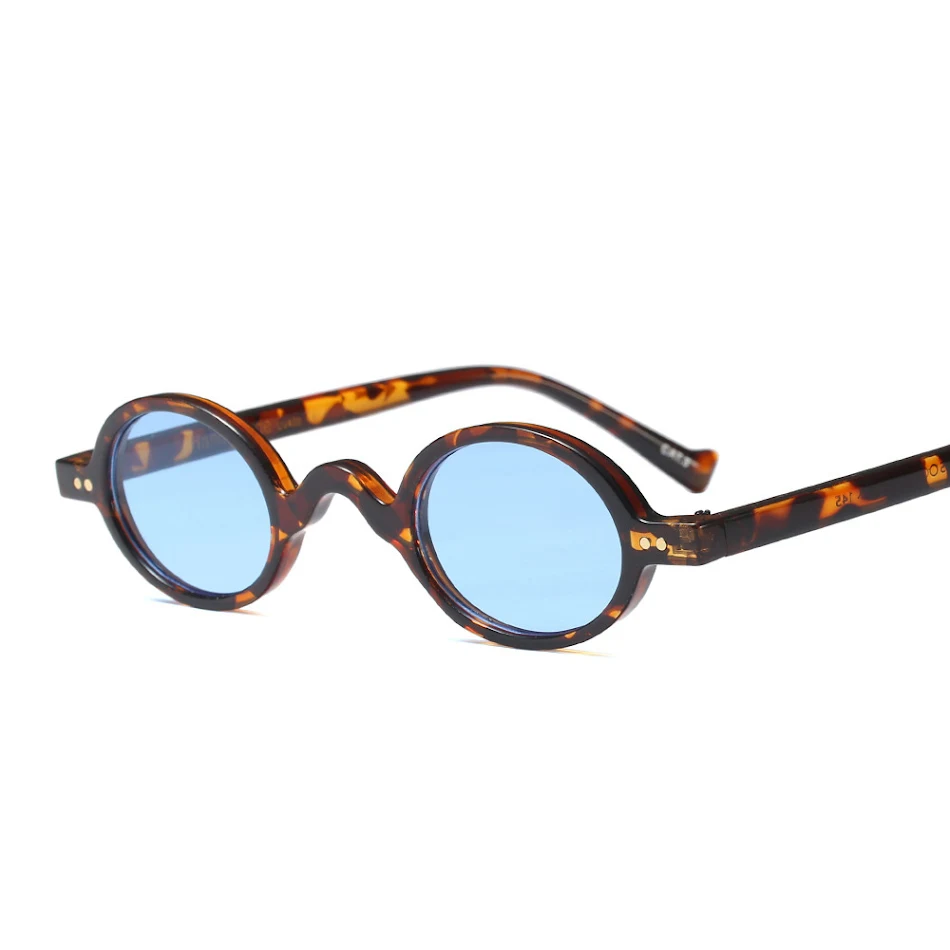 Lunettes de soleil ovales rétro pour hommes, imprimé léopard