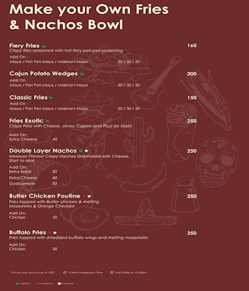 The Bark menu 