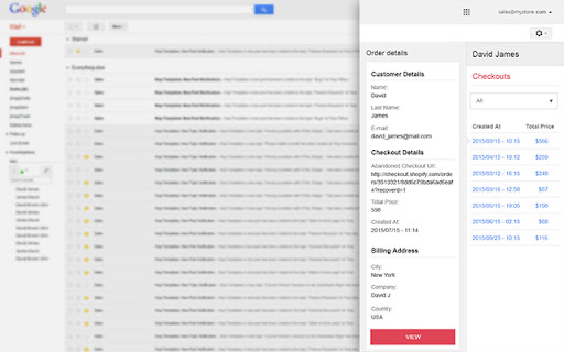 Shopify integration for Gmail