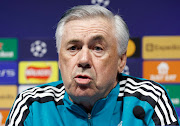 Real Madrid coach Carlo Ancelotti during the press conference ahead of the Champions League match against Man City.