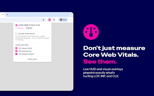 Core Web Vitals Live screenshot 1