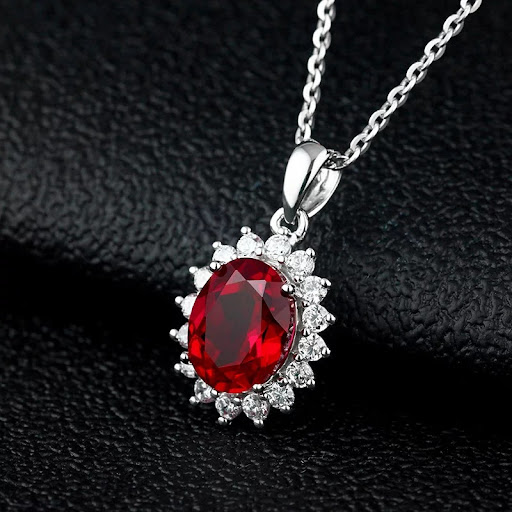 Title 4, Ruby sterling silver necklace female