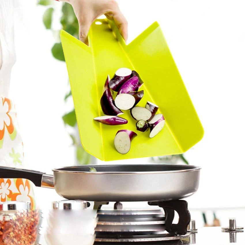 Planche à découper pliable de cuisine, planche en plastique pliable, idéale pour hacher et couper, facile à ranger.