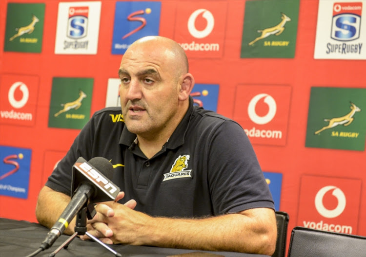 Coach Mario Ledesma of the Jaguares during the Super Rugby match between Emirates Lions and Jaguares at Emirates Airline Park on February 24, 2018 in Johannesburg, South Africa.