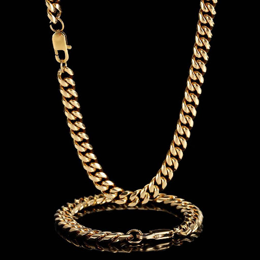 Title 5, Hip Hop Stainless Steel Necklace "Sun Word" Buc...
