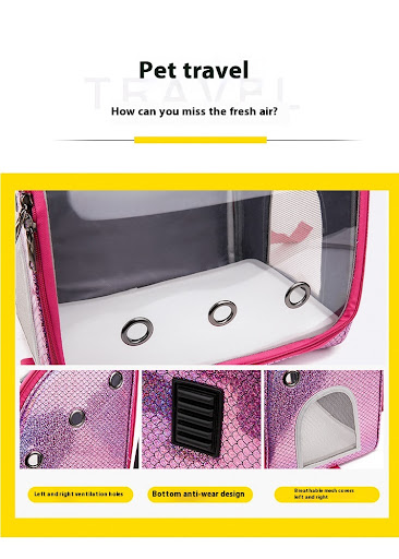 Title 26, Transparent folding pet trolley shoulder bag fo...