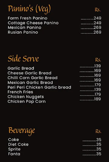 The Pizza Monger menu 