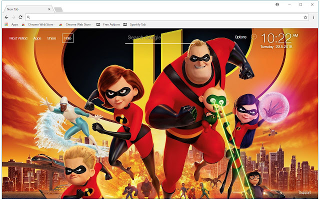 The Incredibles 2 HD Wallpaper New Tab Themes - HD Wallpapers & Backgrounds