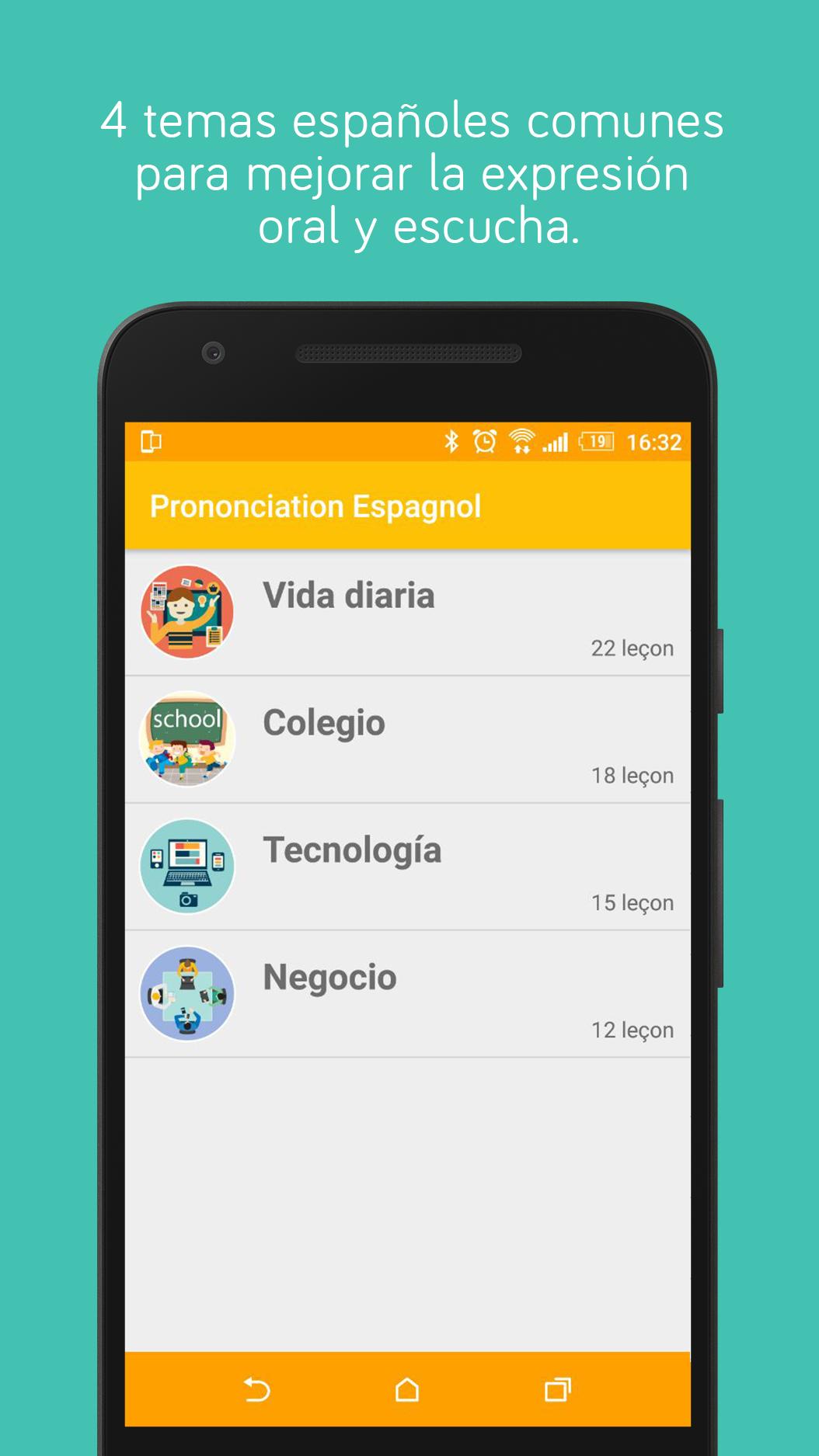 Android application Spanish Pronunciation Practice screenshort