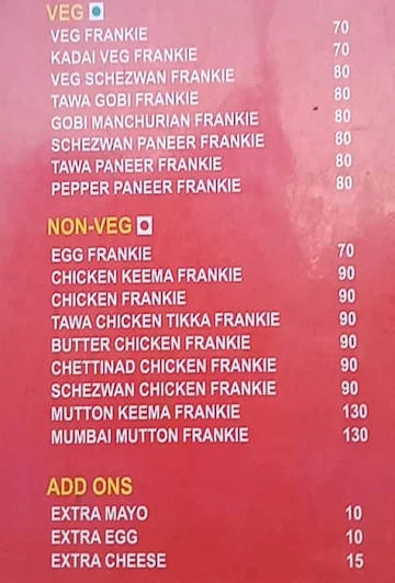 Tibb's Frankie - Serving Rolls Since 1969 menu 