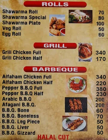 New Classic Grill Zone menu 