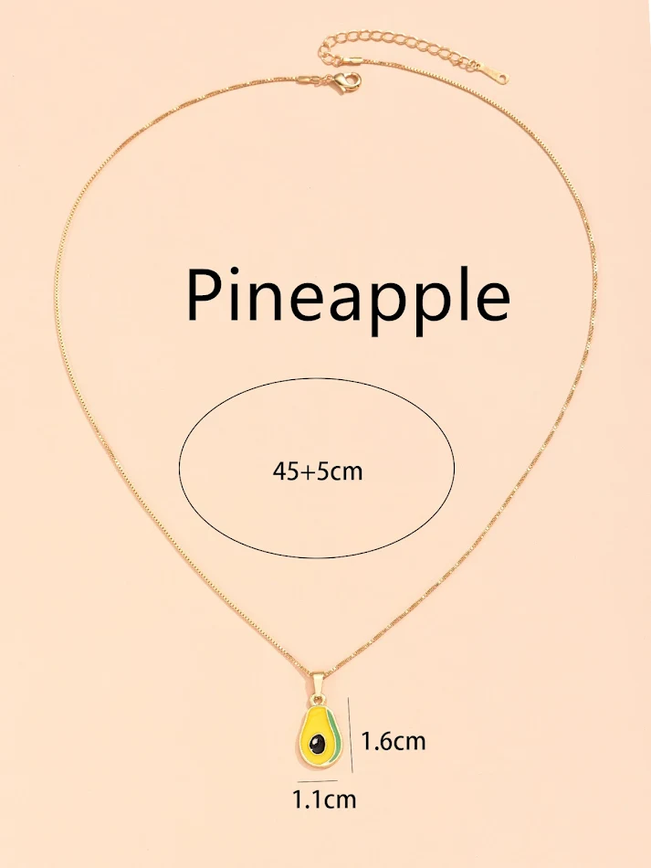 Colar com pingente de abacate simples para mulheres, um acessório fofo e natural. Perfeito para uso diário e um presente ideal.